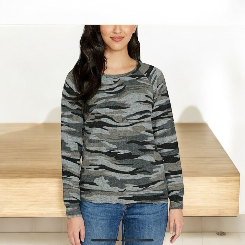 Buffalo David Bitton Gray Camouflage Cozy Top Oversized size S